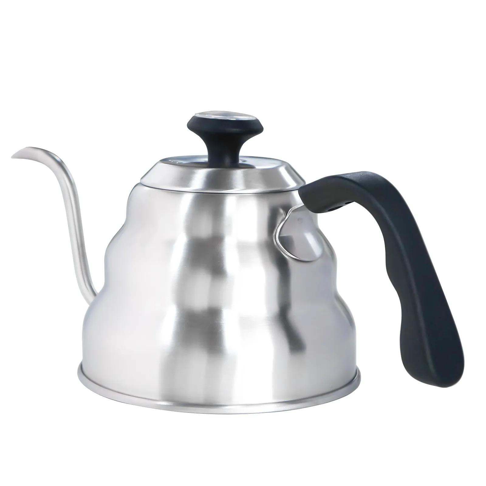 

Pour Over Coffee Kettle Stainless Steel Gooseneck with Thermometer Coffee Tea Pot Drip Coffee for all Stovetops Black 1L 1.2L