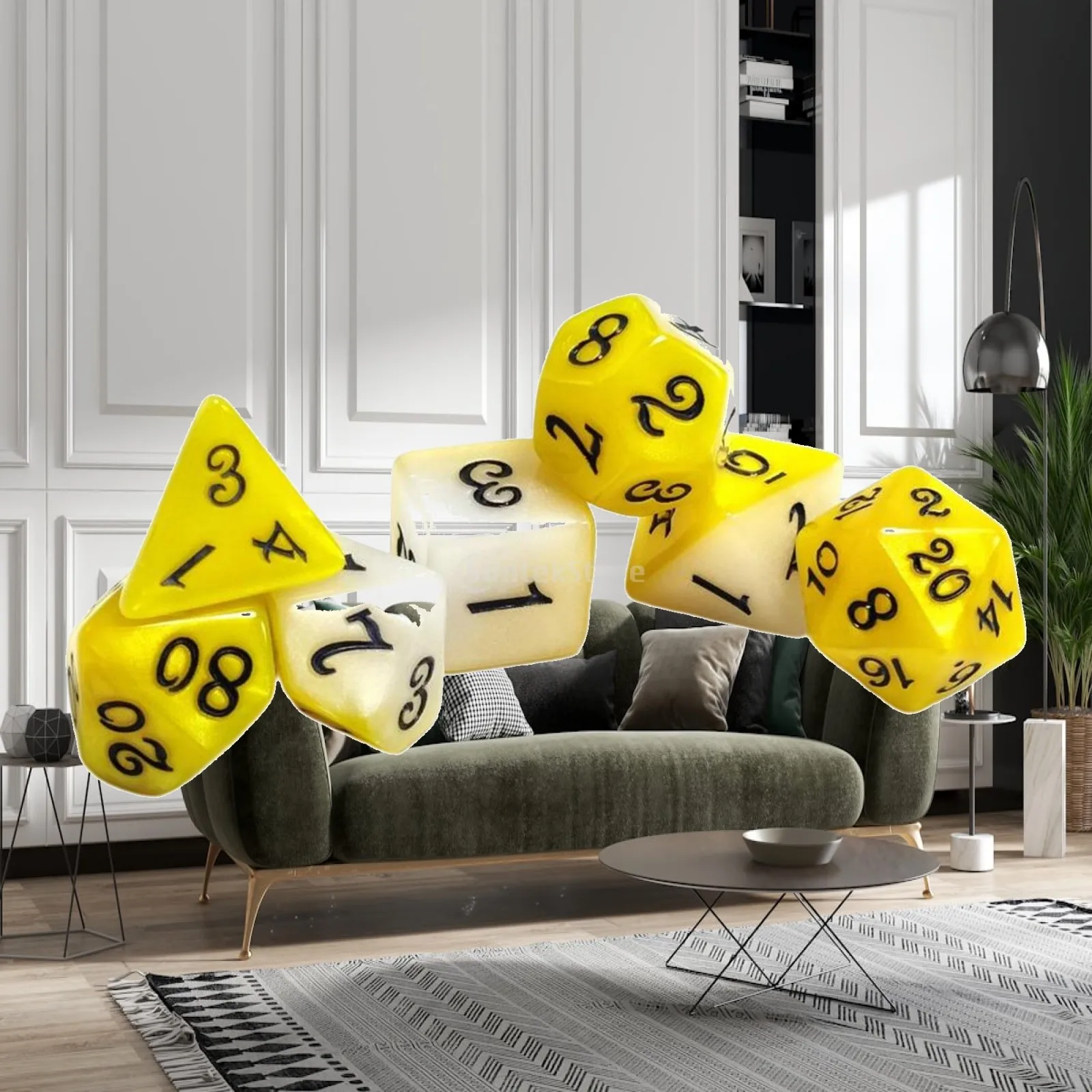Acrylic Polyhedral Dice Multi Sides Dices Set for Board Games Role Playing Party Favors Educational Math Counting Toys for Kids
