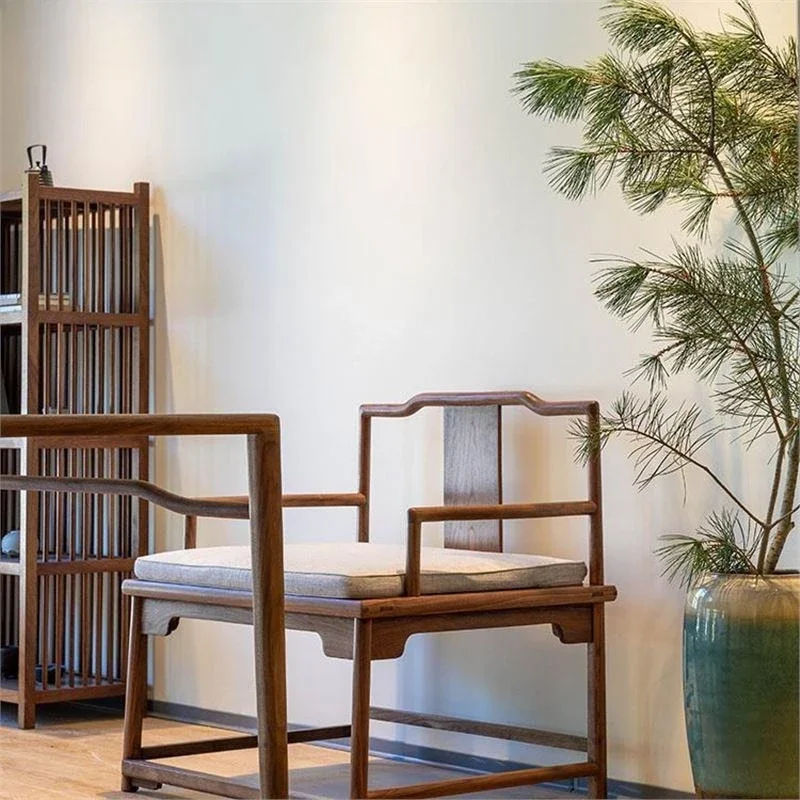 New Chinese black walnut zen chair cross-legged meditation chair, solid wood,  simple light luxury leisure chair