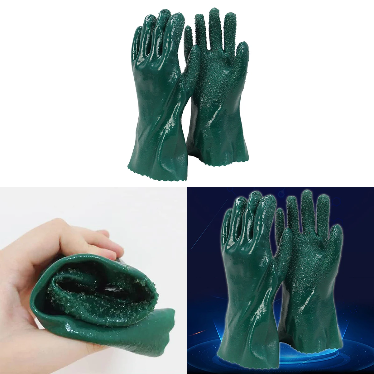 Anti Slip Labor Protection Gloves All Rubber Particles Waterproof  Wear-Resistant And Anti Oil Resistant -1PCS