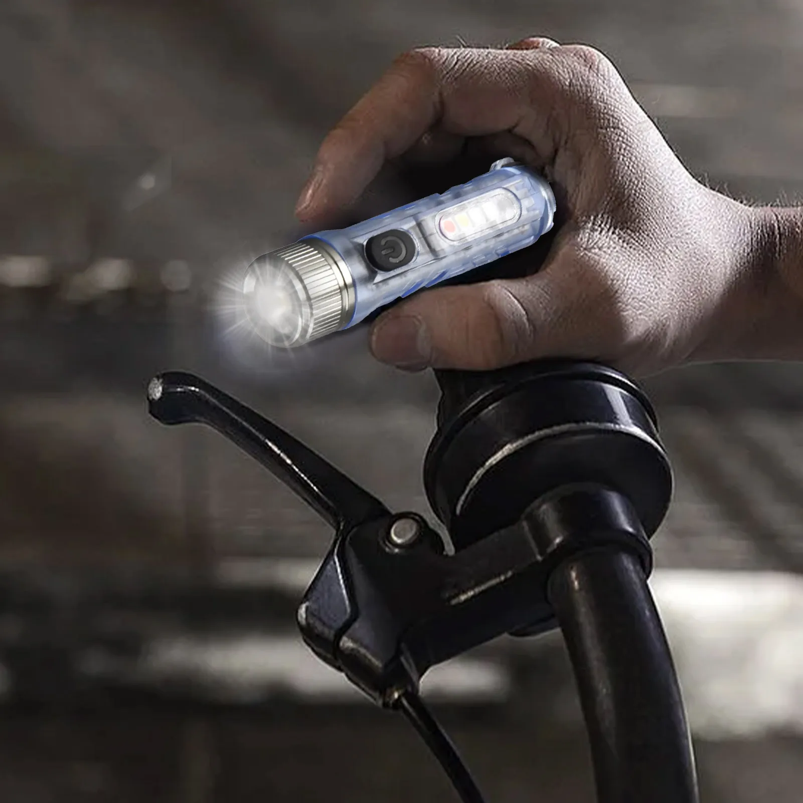 Miniature LED Keychain Flashlight Bright Waterproof Key Ring Flashlight Mini Flashlight with Type-c Fast Charging Port for