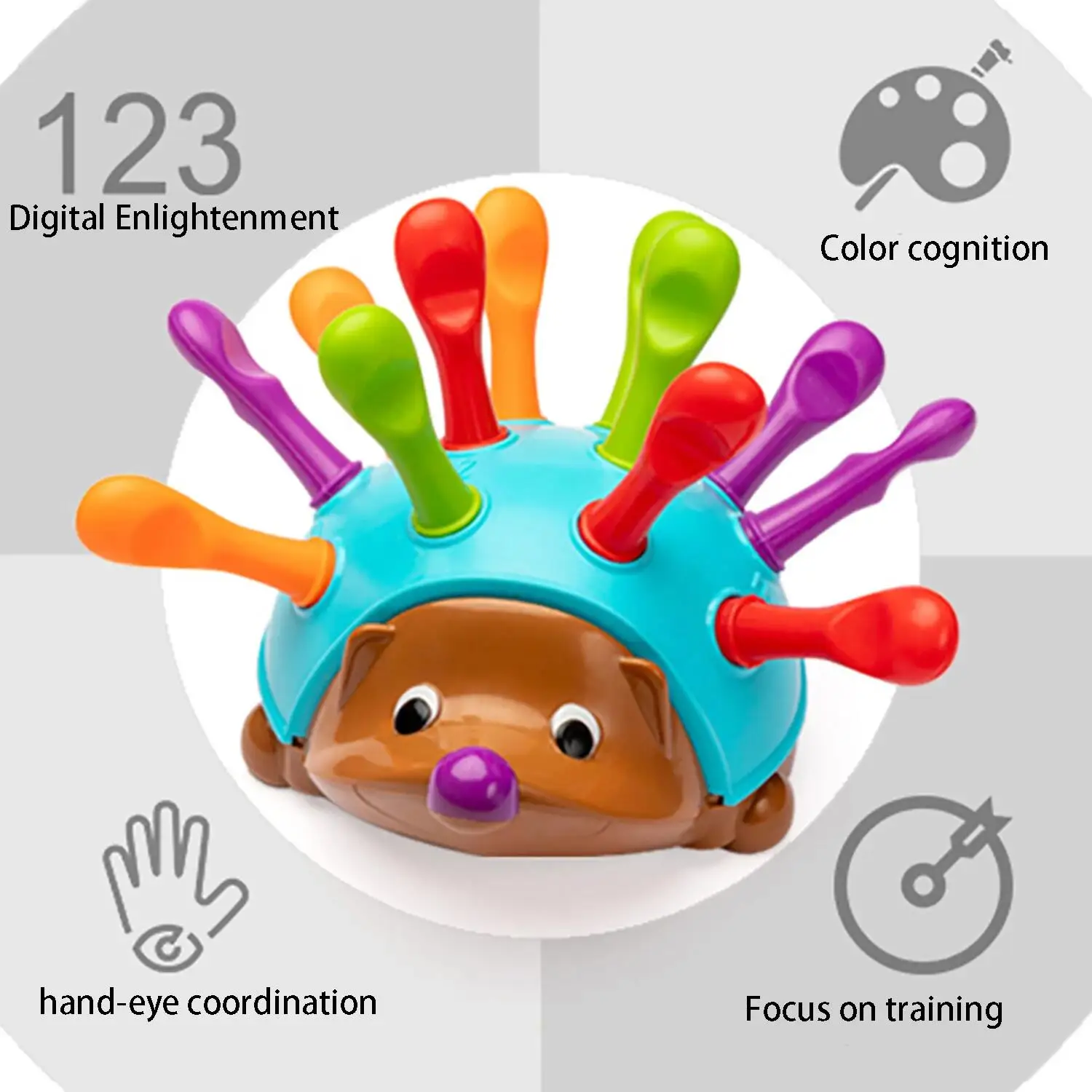 Children's puzzle hedgehog, baby training fine motor focus, baby hand eye coordination puzzle early education toys