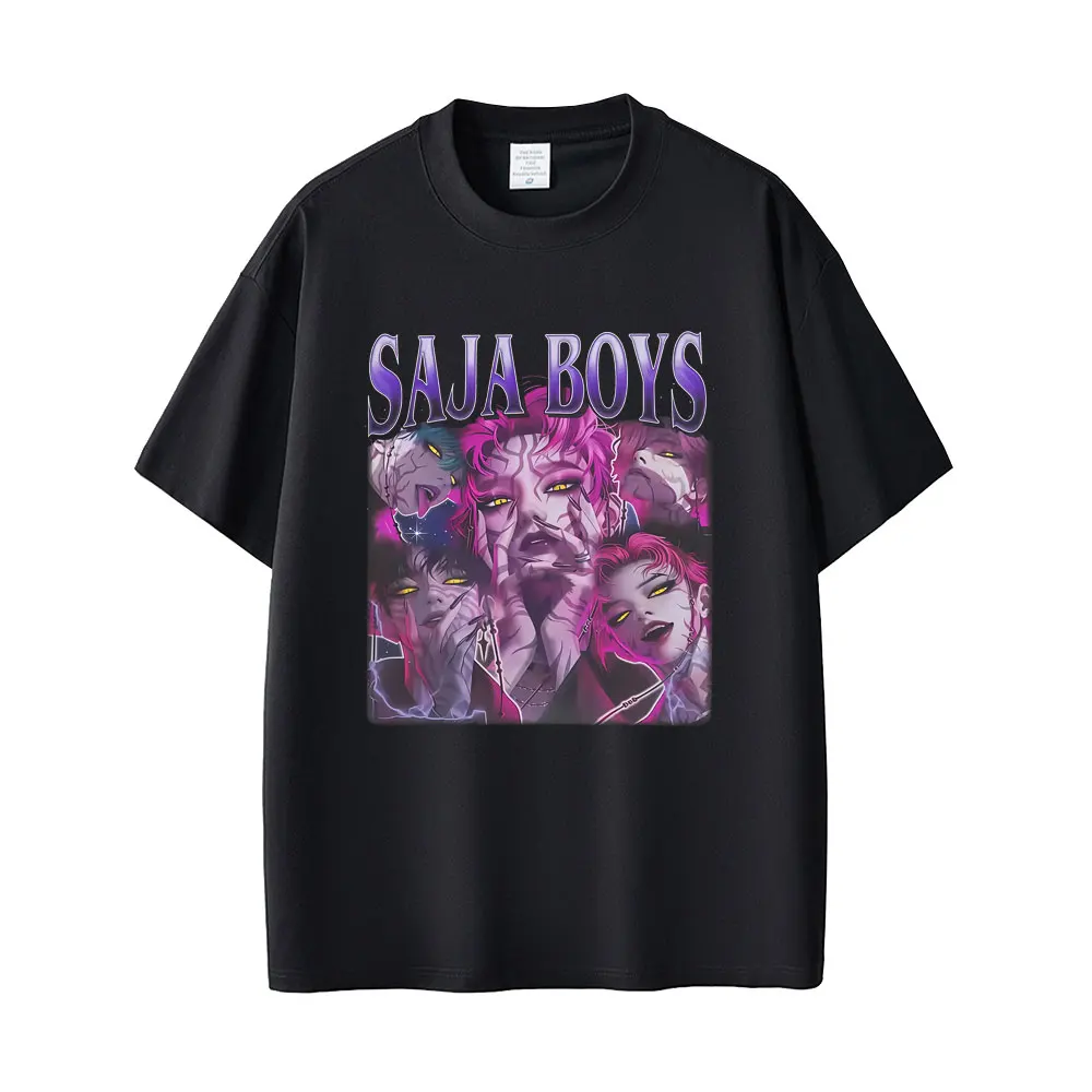 

Kpop Demon Hunters Saja Boys Graphic T Shirt Men Women Cartoon Casual Cotton T-shirt Men's Fashion Oversized Streetwear Unisex