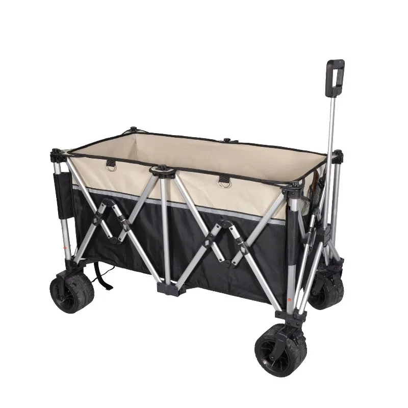 Multifunctional large-capacity foldable portable outdoor camping trolleys and carts