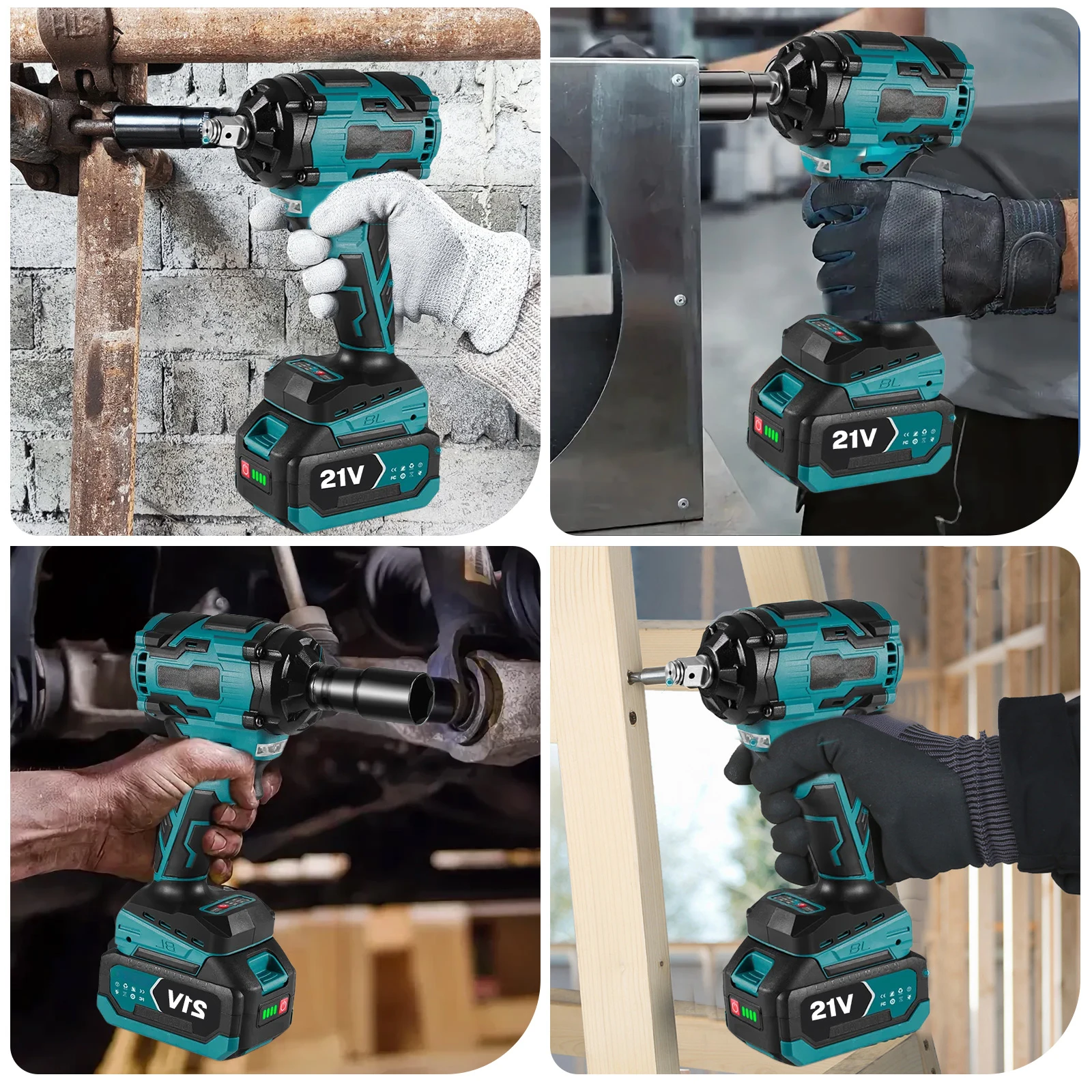 1200N.m Brushless Electric Impact Wrench 3 Gear Cordless Efficient Electric Screwdriver Repair Power Tool For Makita 21V Battery