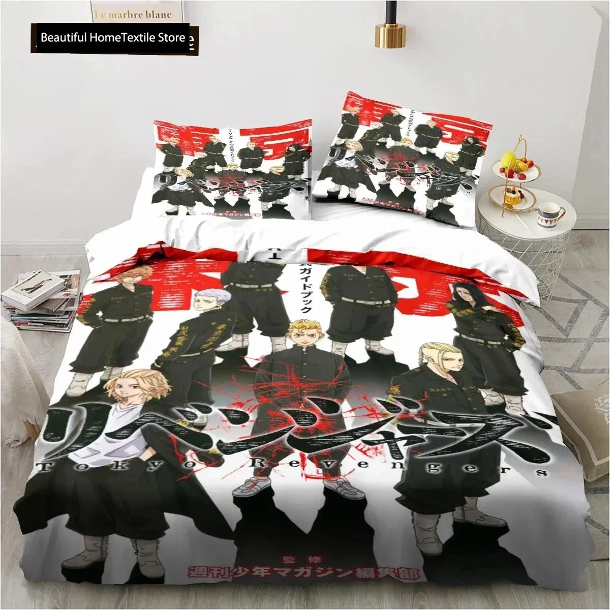 

Anim Tokyo Revengers Ryuguuji Ken Sano Manjiro 3D NEW Duvet Cover Pillowcase Bedding Set Adult Boy Girl Bedroom Single Double