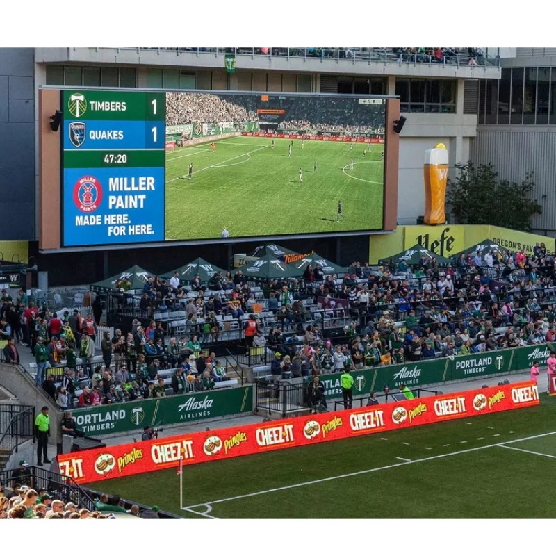 Layar LED Pagar Stadion custom.P16, Panel LED Perimeter Stadion, Iklan Elektronik Stadion