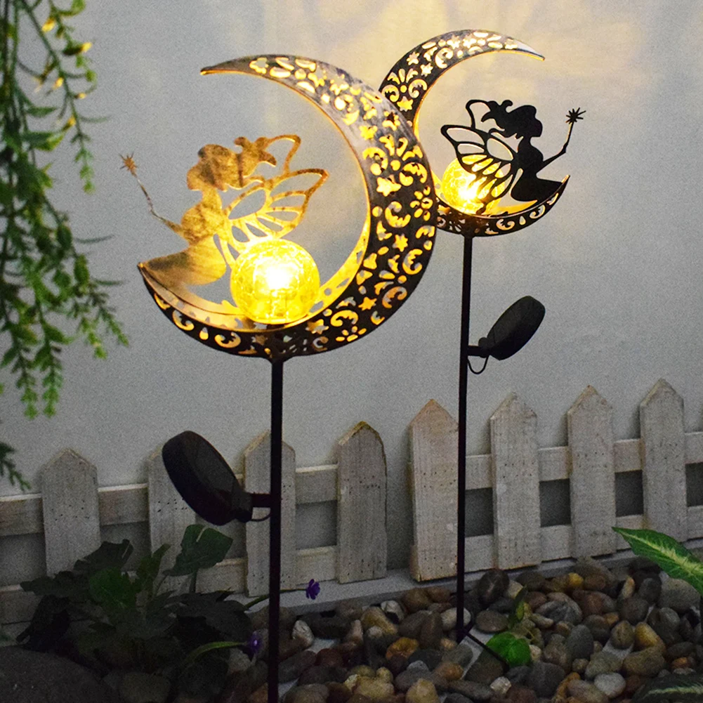 LED Landscape Lighting Fairy Decorative Pathway Landscape Lights Swing Solar Automatic Switch Hollow Out for Home Garden