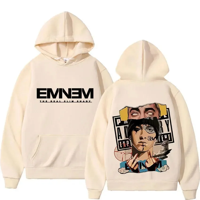 Rapper Eminem Album Hoody The Slim Shady Lp Tour Hoodie Men Women Oversized Y2K Fleece-lined Warm Sweatshirt Vintage Long Sleeve