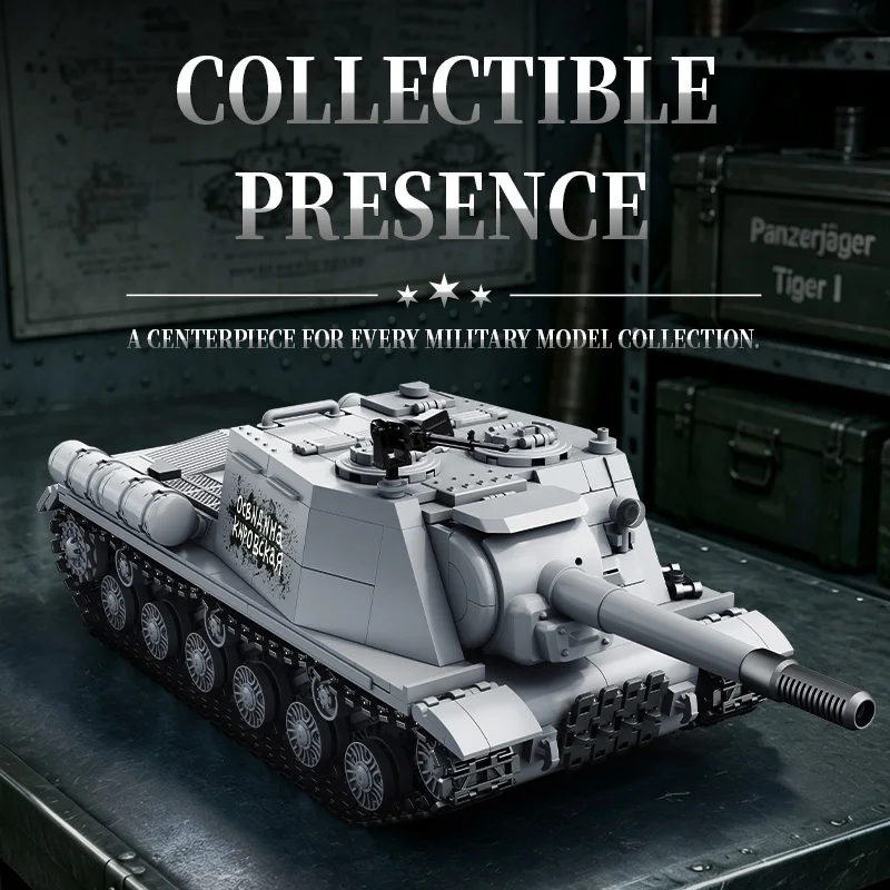 1303PCS Soviet ISU-152 heavy assault gun Tank Building Blocks Military Armored Vehicle Model Kit Collectible Bricks Toy Gift