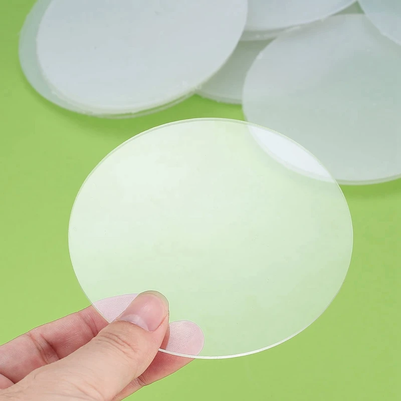 2X Clear Round Acrylic Sheets, 4 Inch Acrylic Circle Discs Boards Blanks Sheets Signs For Picture,Painting,DIY Crafts