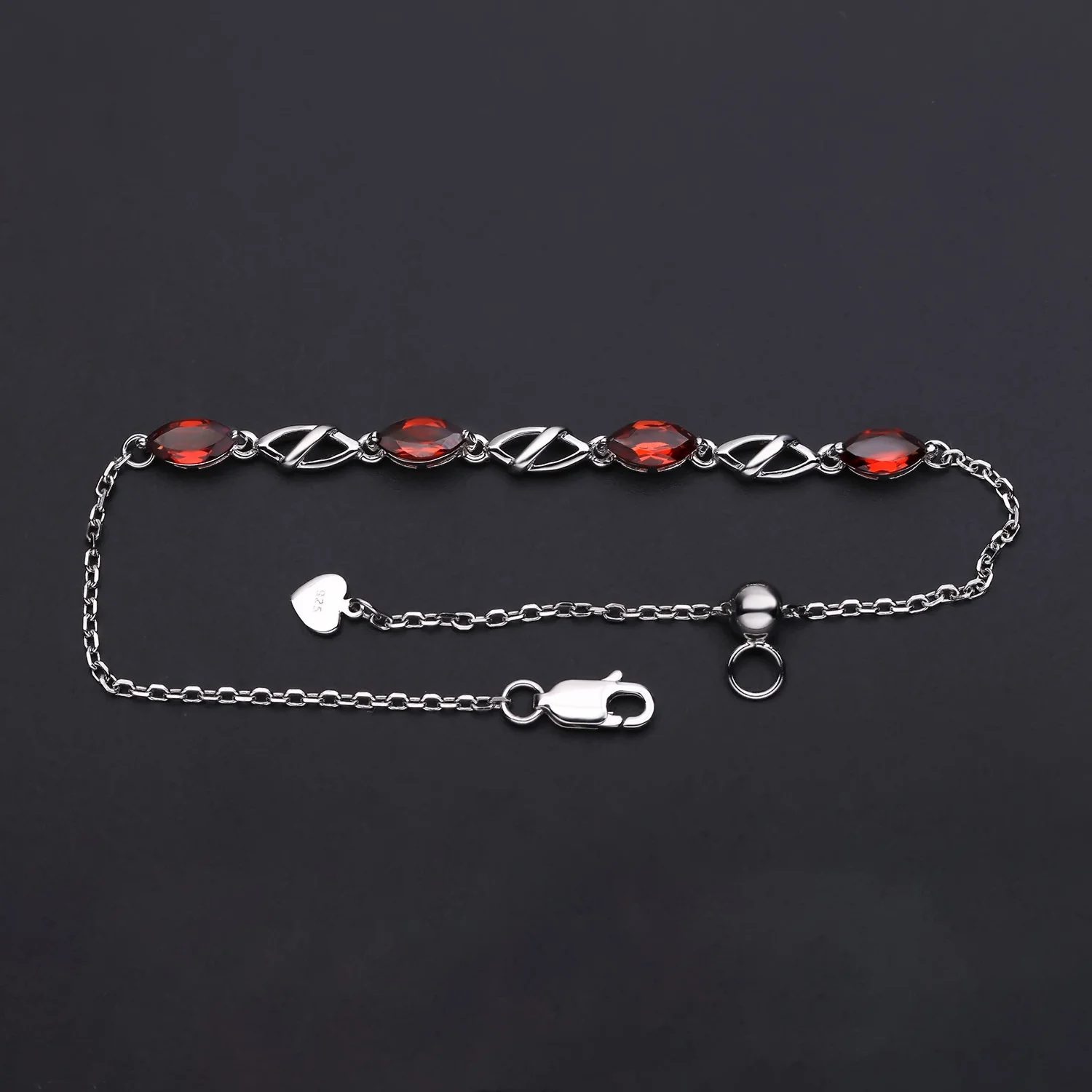 genuine real brand jewels Light Luxury Pair With Topaz Women's Personality s925 Sterling Silver Natural Color Garnet Bracelet hi