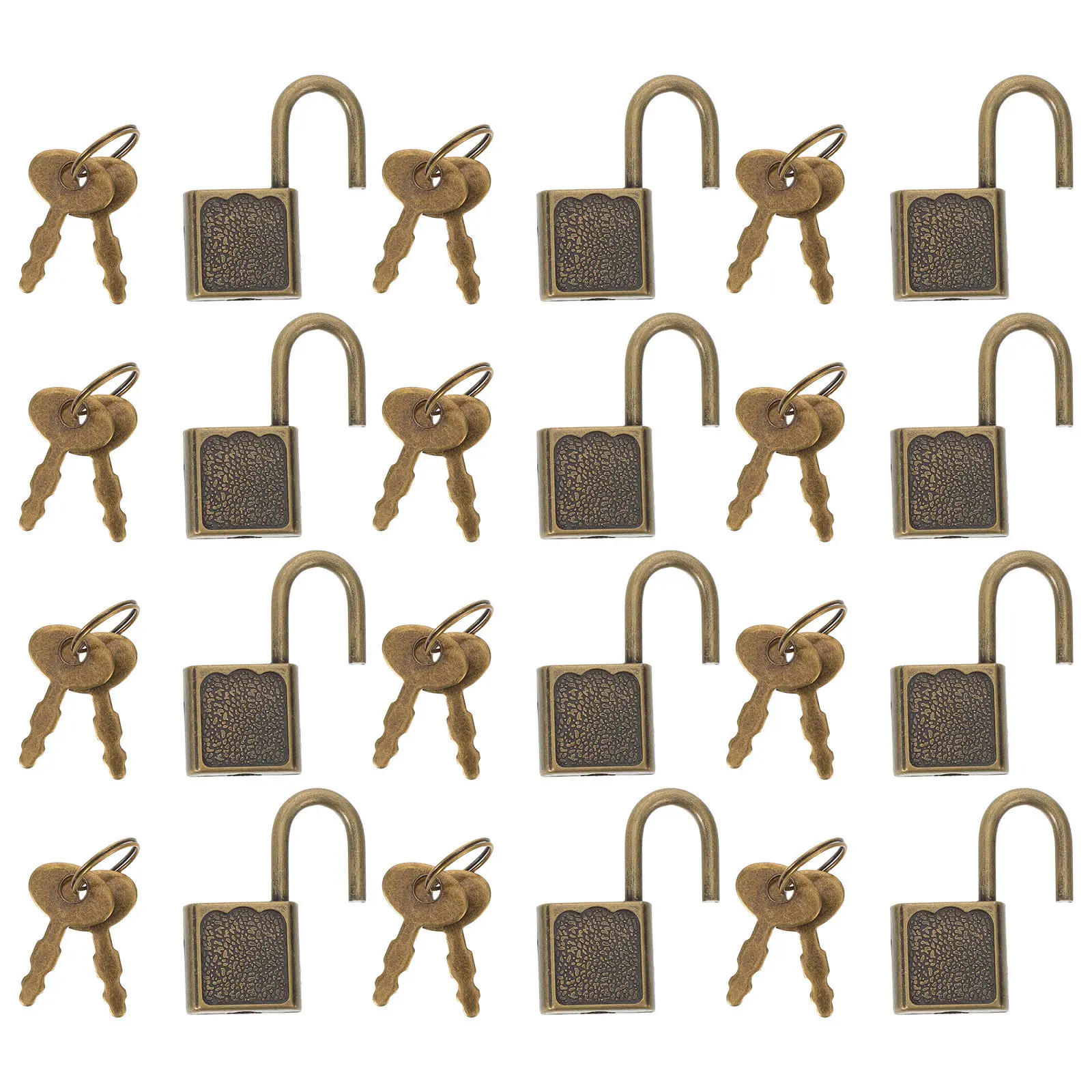 12Sets Vintage Mini Metal Lock Set Pirate Treasure Chest Padlock Replacement Sturdy Lock for Storage Unit Hunt