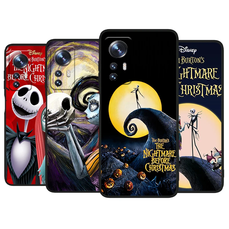 Nightmare Before Christmas For Xiaomi Mi 12 11 10 11T 10T 9T 9 8 Note 10 Ultra Pro Lite TPU Soft Silicone Black Phone Case