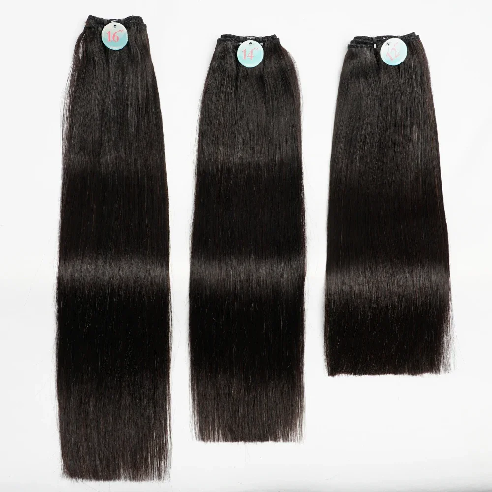 Bone Straight Double Drawn Raw Vietnamese Hair Bundles 15A Virgin Unprocessed Original Human Hair Bundles Thick Ends Extensions