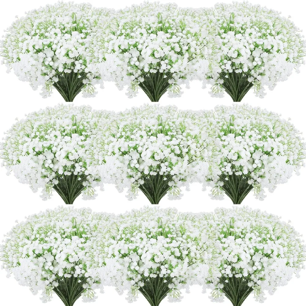 

50Pcs Artificial Baby Breath Gypsophila Flowers Bouquets 20.5Inch Faux Gypsophila Flowers DIY Floral Bouquets Real Touch Flowers