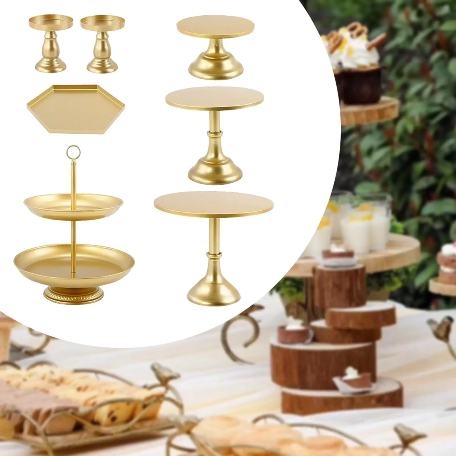 7 Pieces Cake Stand Set Convenient Dessert Table Stand Desserts Cupcakes Stand for Candy Baby Shower Wedding Party Birthday