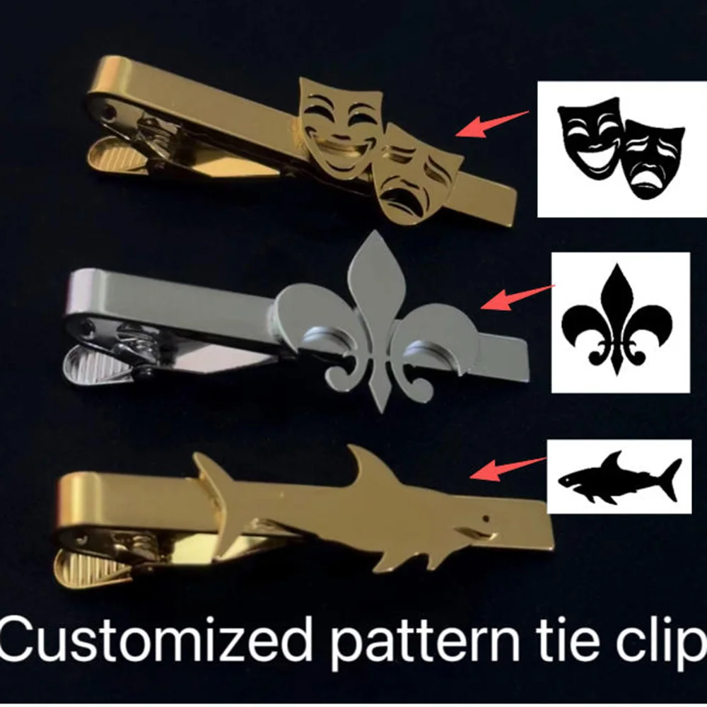 Personalized men's suit accessories, customized patterns, tie clips, wedding jewelry, tie accessories, men's gifts