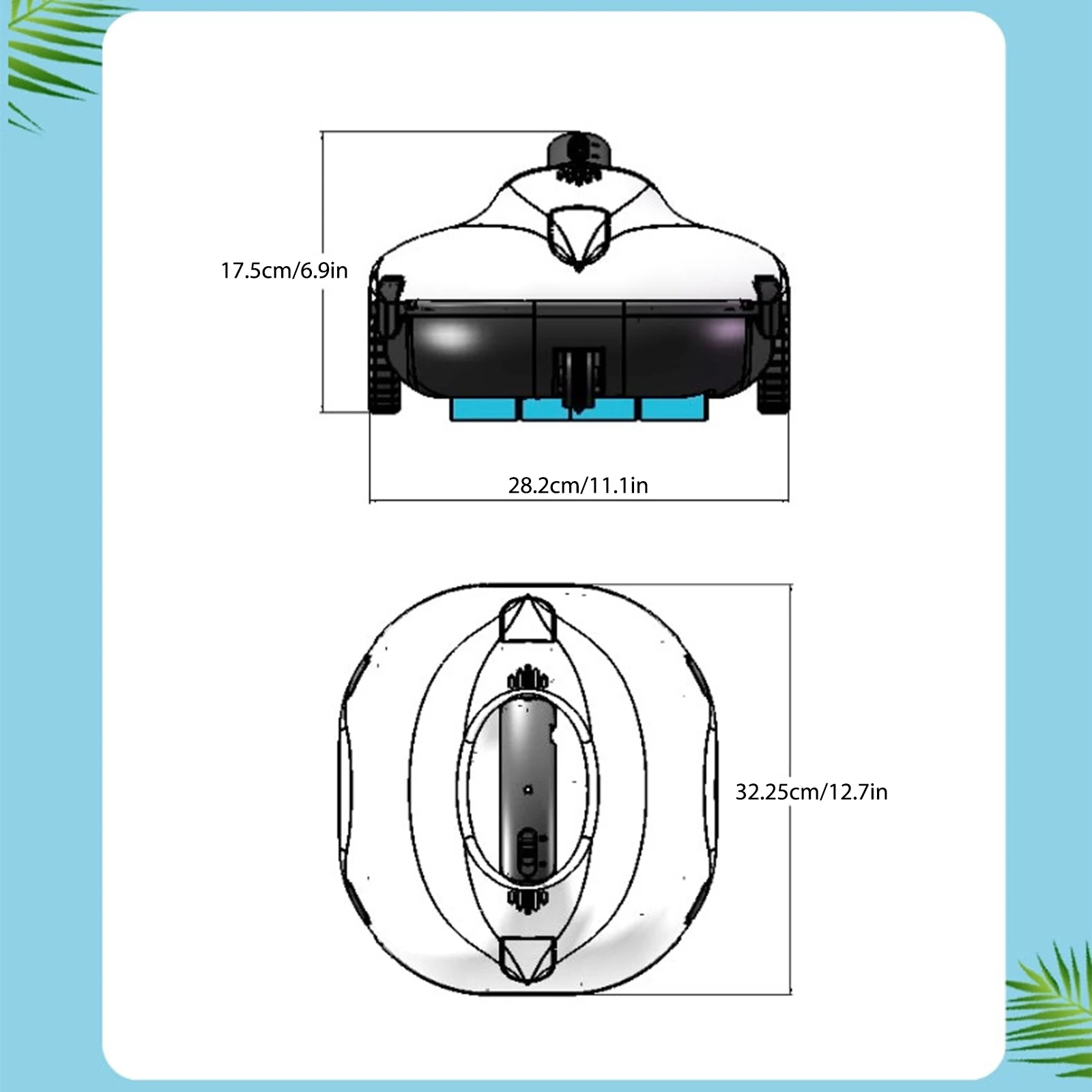 Full Automatic Robotic Pool Cleaner Self-Parking Cordless Pool Vacuum Cleaner Robot