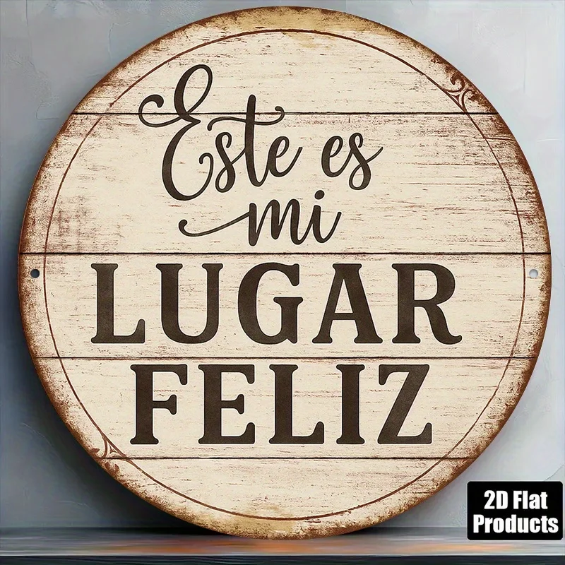 2D Flat, [2D Flat] 1pc 2D Flat Printing Metal Iron Sign 7.87x7.87inch, 1pc Spanish 