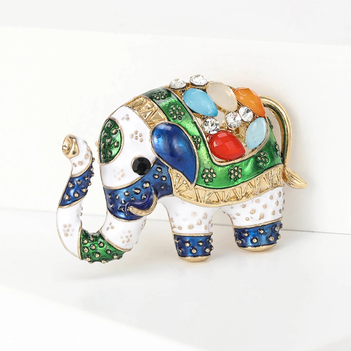 Enamel Elephant Brooches for Women Unisex Animal Pins 2-color Available Casual Party Accessories Gifts