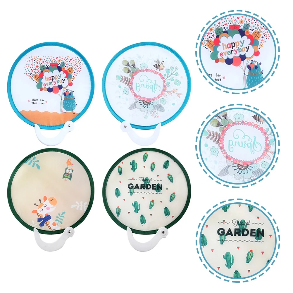 

Folding Fan Small Cartoon Fans Bulk Round Hand Summer Foldable Japanese with Handle Handheld