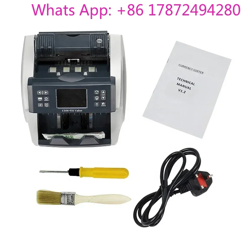 Multi-currency Money Counter Detector Machine Value USD EUR GBP Cash Banknote Bill Counter