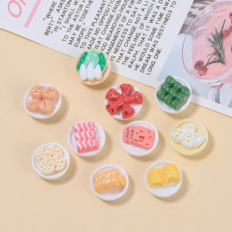 10pcs/lot Mini Simulation Biscuits Mini Food Dollhouse Kitchen Decoration Accessories DIY Pretend Play Toy For Kids Random