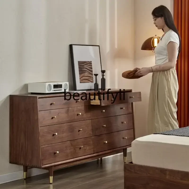 

zqqqqSolid wood eight-bucket cabinet, entrance cabinet, light luxury storage cabinet, locker