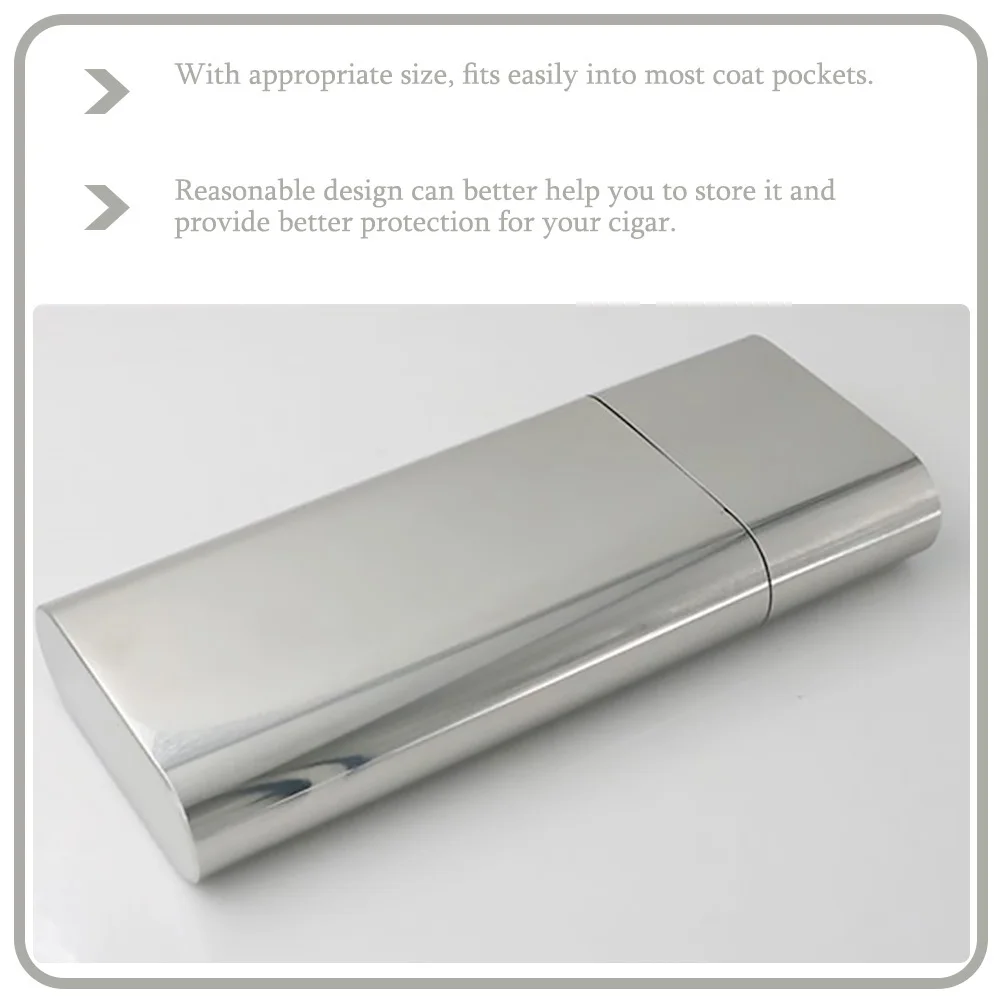 

Stainless Steel Cigar Case Portable Cigarette Organizer Heavy Duty Cigarette Tube Small Smoke Box Ideal for Travel and Daily Use