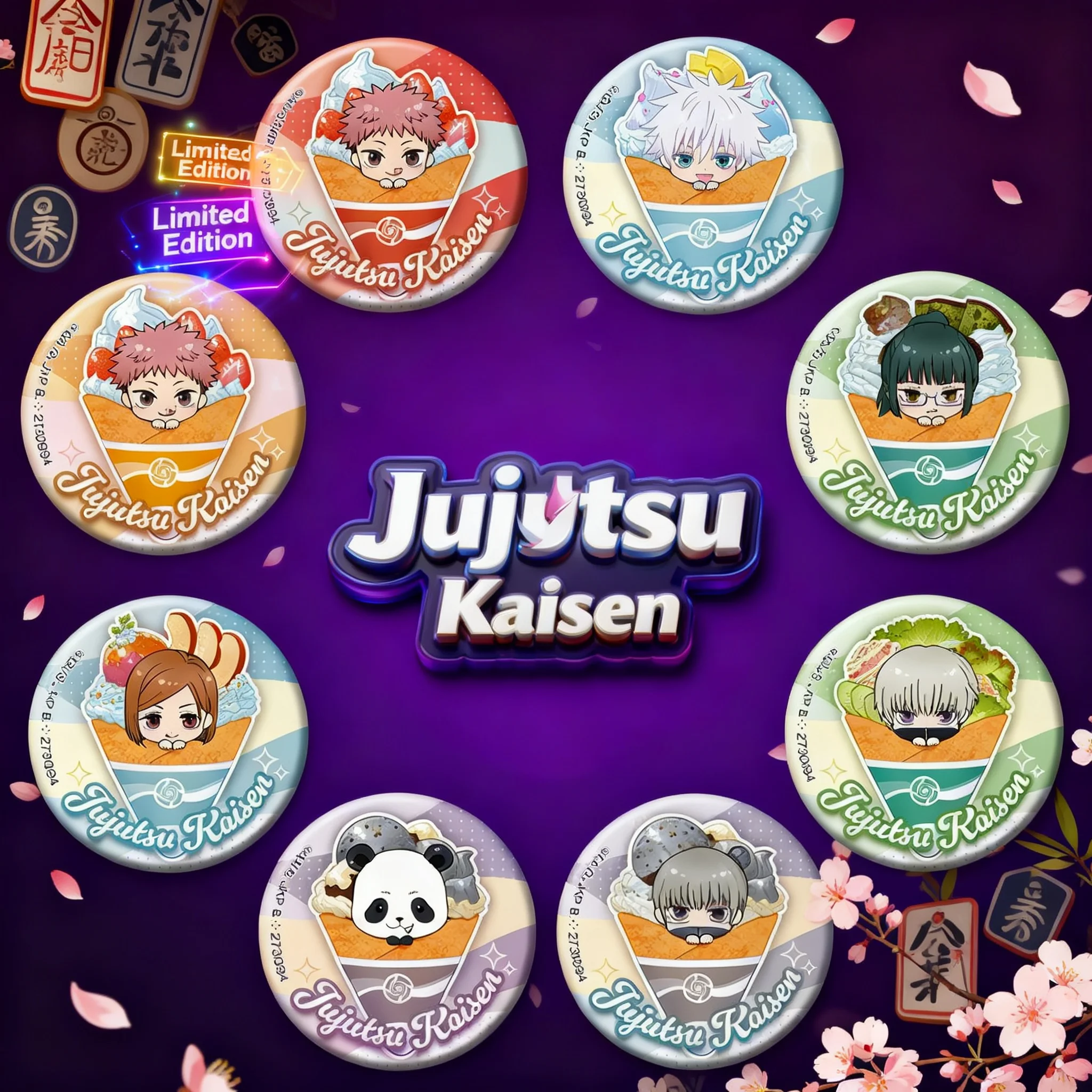 

Jujutsu Kaisen Anime Badge Pin Brooch Set Collectible Accessories for Fans Yuji Itadori Nobara Kugisaki Satoru Gojo Toge