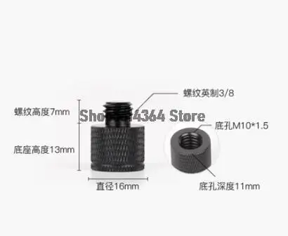 Mic Stand Adapter M10 Female to 3/8 Male for Microphone Stand Black 2 Pack