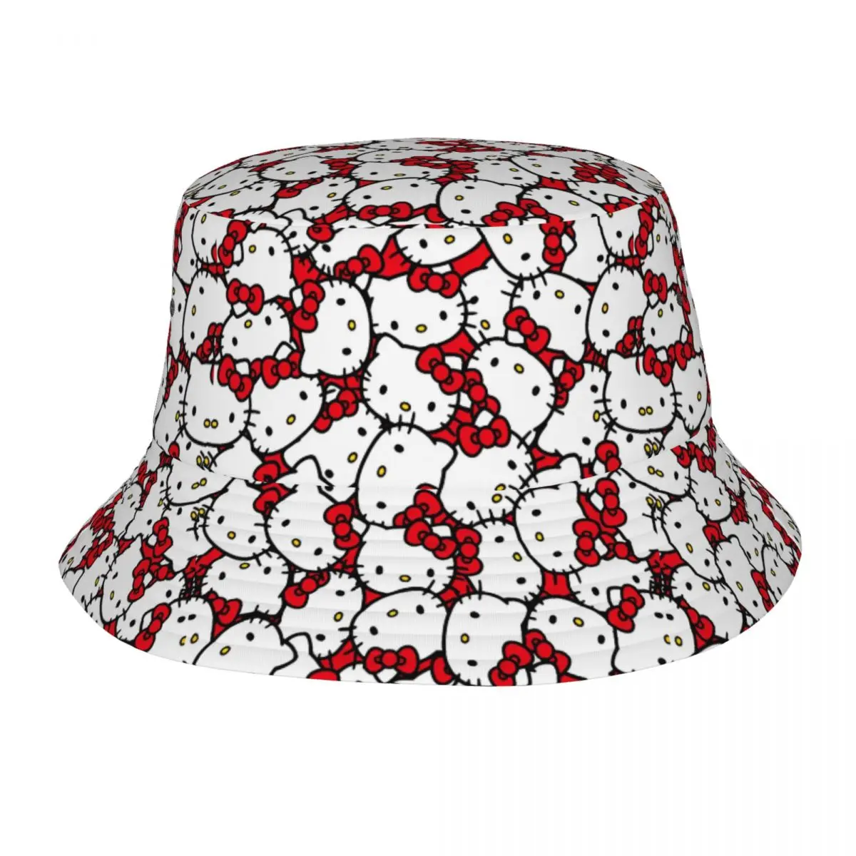 

Men Women Hello Kitty Cat Animal Bucket Hat Breathable Fisherman Hats Spring Retro Hunting Caps Hip Hop Pattern Sun Hat