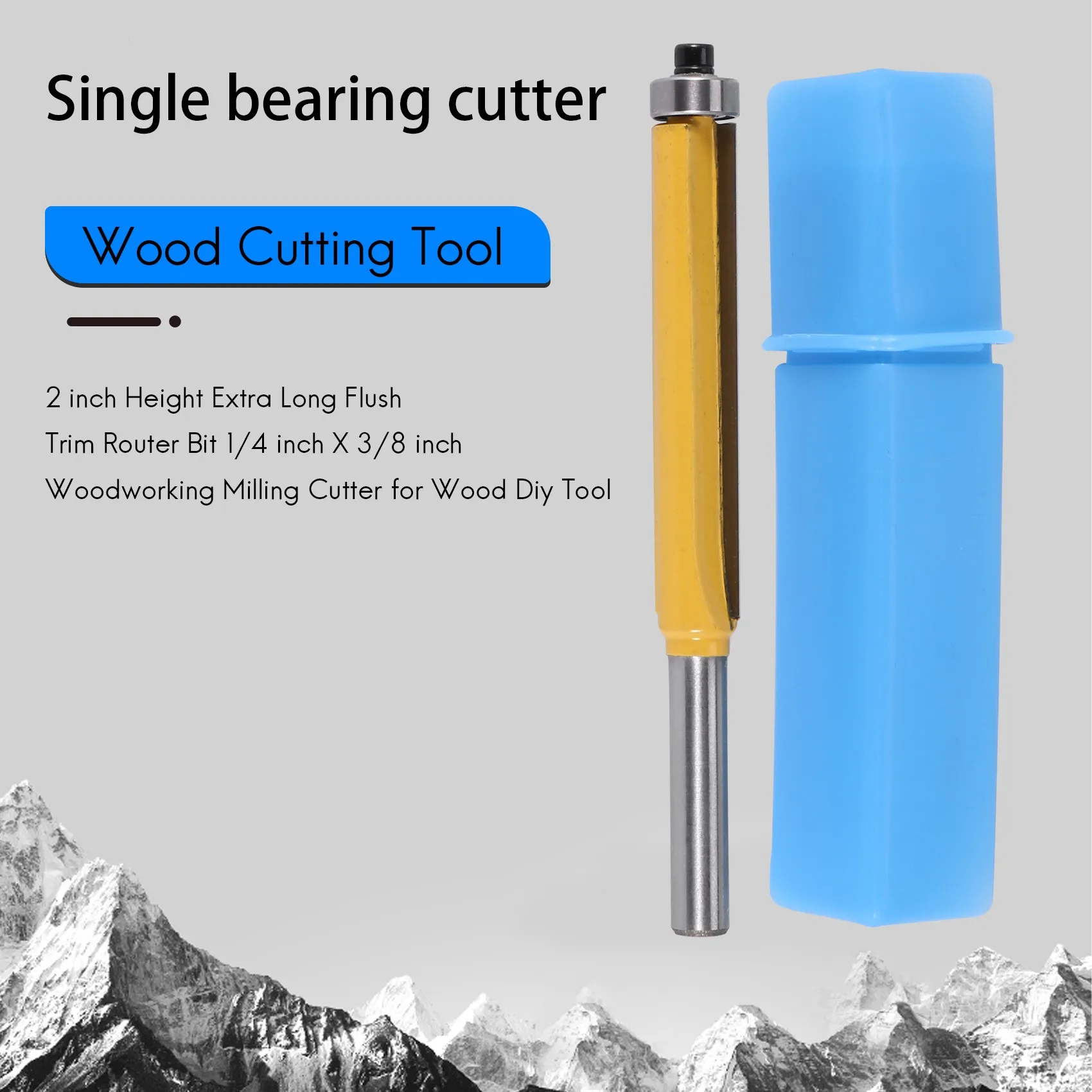 النوعية 2 بوصة ارتفاع اضافية طويلة فلوش تقليم راوتر بت 1/4 بوصة X 3/8 بوصة النجارة قاطعة المطحنة للخشب لتقوم بها بنفسك أداة
