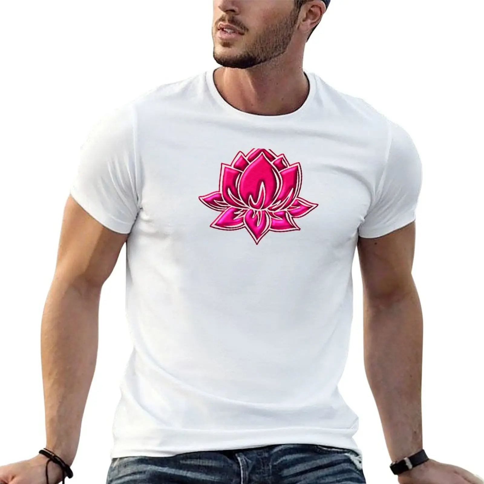 Lotus, Flower, Symbol Wisdom and Enlightenment, Buddhism, Zen T-Shirt Running Gym Short Sleeve Sports Tee