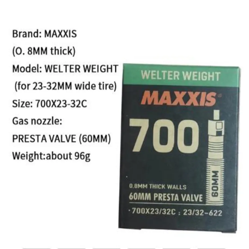 MAXXIS Highway-Tubo Interior 700x2 3/32-33/50c, Tubos de Peso Soldador y Tubos Ultraligeros, Válvula Presta Con Núcleo de Válvul