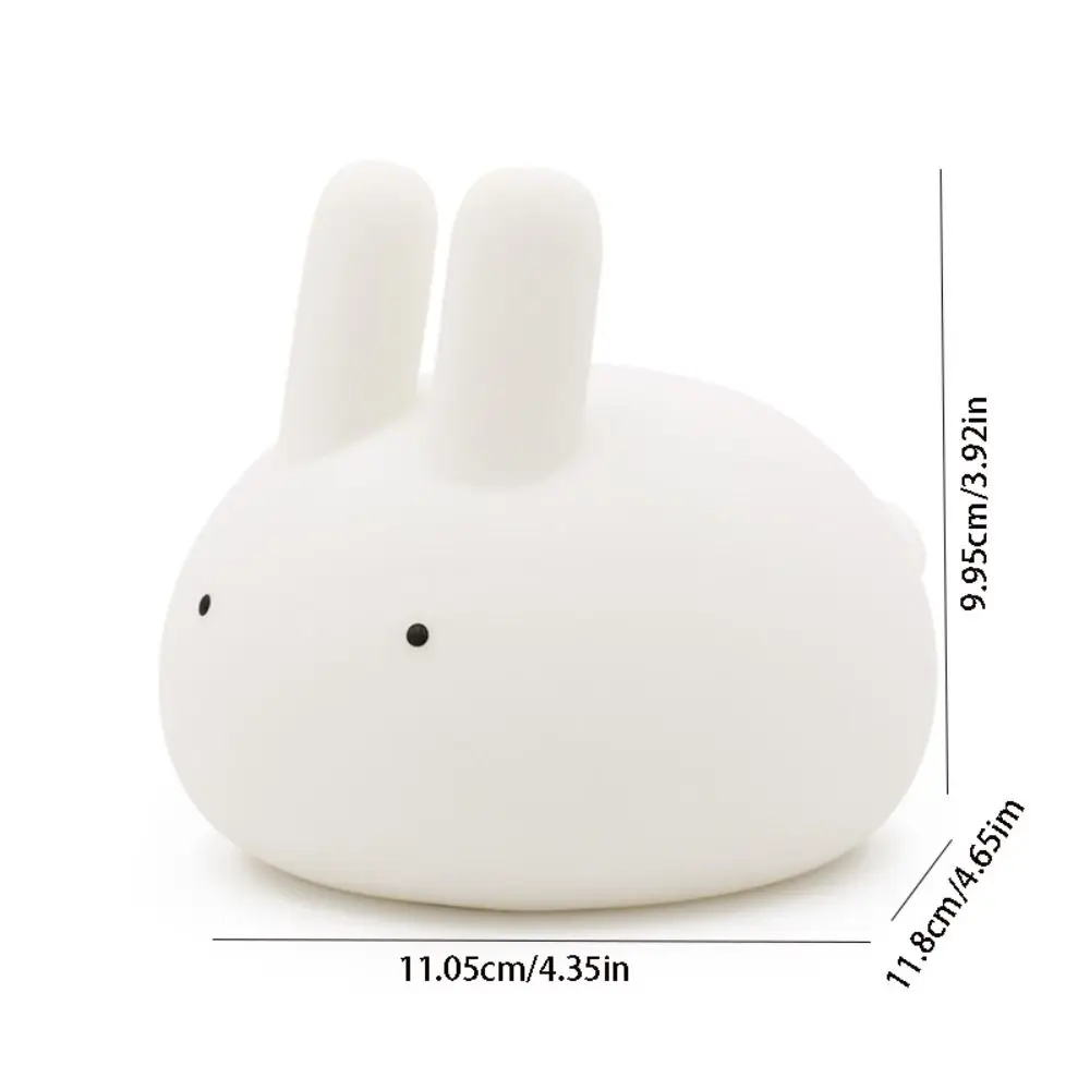 Sensore tattile Silicone Rabbit Night Light Timing Cute Sleeping Lamp Creative Soft Desk Lamp Gift