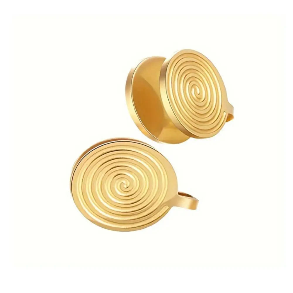 for Swelling Pressure Earrings Stainless Steel Black Color Spiral Cartilage Ear Cuff Non Piercing Earrings Gold Color