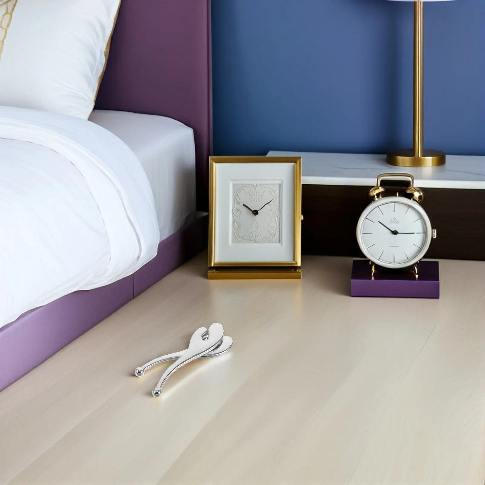 

Набор из 2 металлических массажных аппликаторов для крема вокруг глаз, дорожный массажер для лица, многоразовый, класса люкс