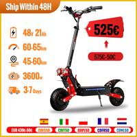 X7/X7PRO 3600W Electric Scooter 60-65km/h Dual 1800W Motor Escooter 11Inch 48V 21Ah  45-60km Mileage Foldable Electric Scooter