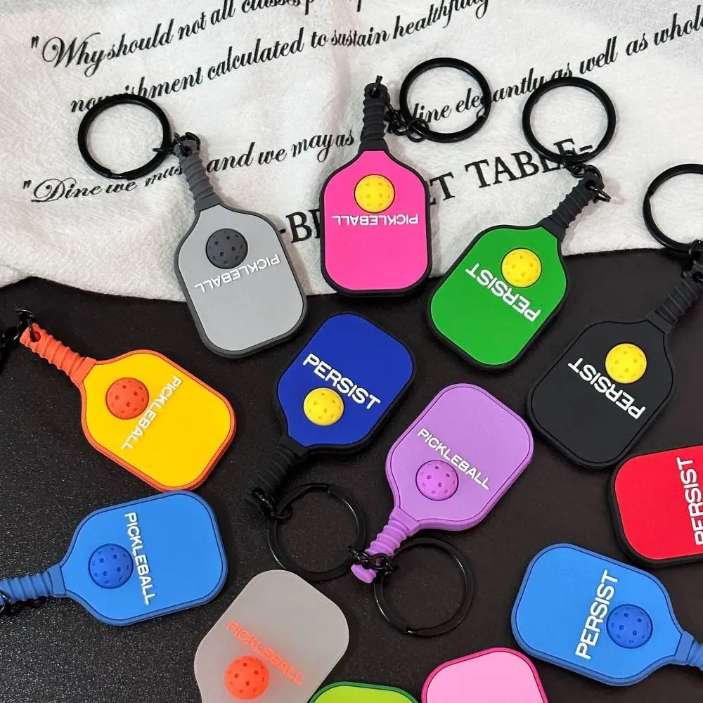Fashion Dopamine Pickleball Paddle Keychain Detachable with Buckle Pickleball Key Ring Fitness Series Pendant Bag Accessories
