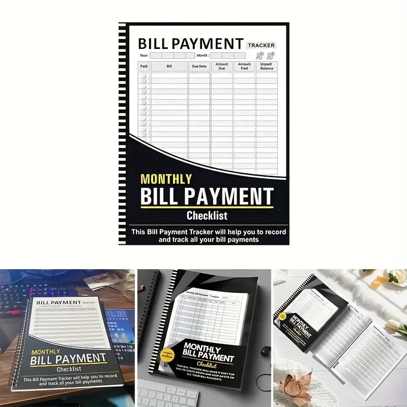 Monthly Bill Payment Plan Book, Financial Planning Notebook, Can Be Carried with You for Business Office and Business Trips