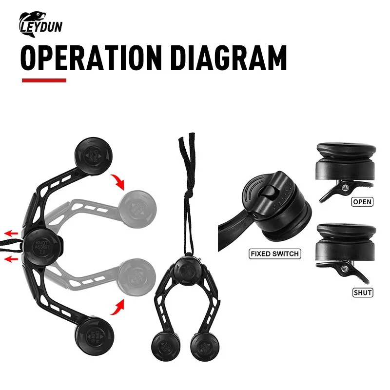 LEYDUN Fishing Tools GT FG PR Knotter Assist Line Leader Connection Knotting Machine Bobbin Winder Lines Wire Japan Knot Tool
