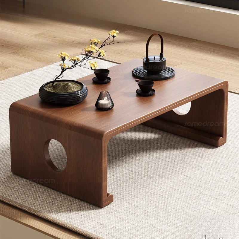 طاولة شاي تاتامي قابلة للطي على الطراز الياباني | عتبة النافذة الخشبية الصلبة طاولة منخفضة | طاولة القهوة للجلوس على الأرض | استخدام المنزل مكتب التأمل زن