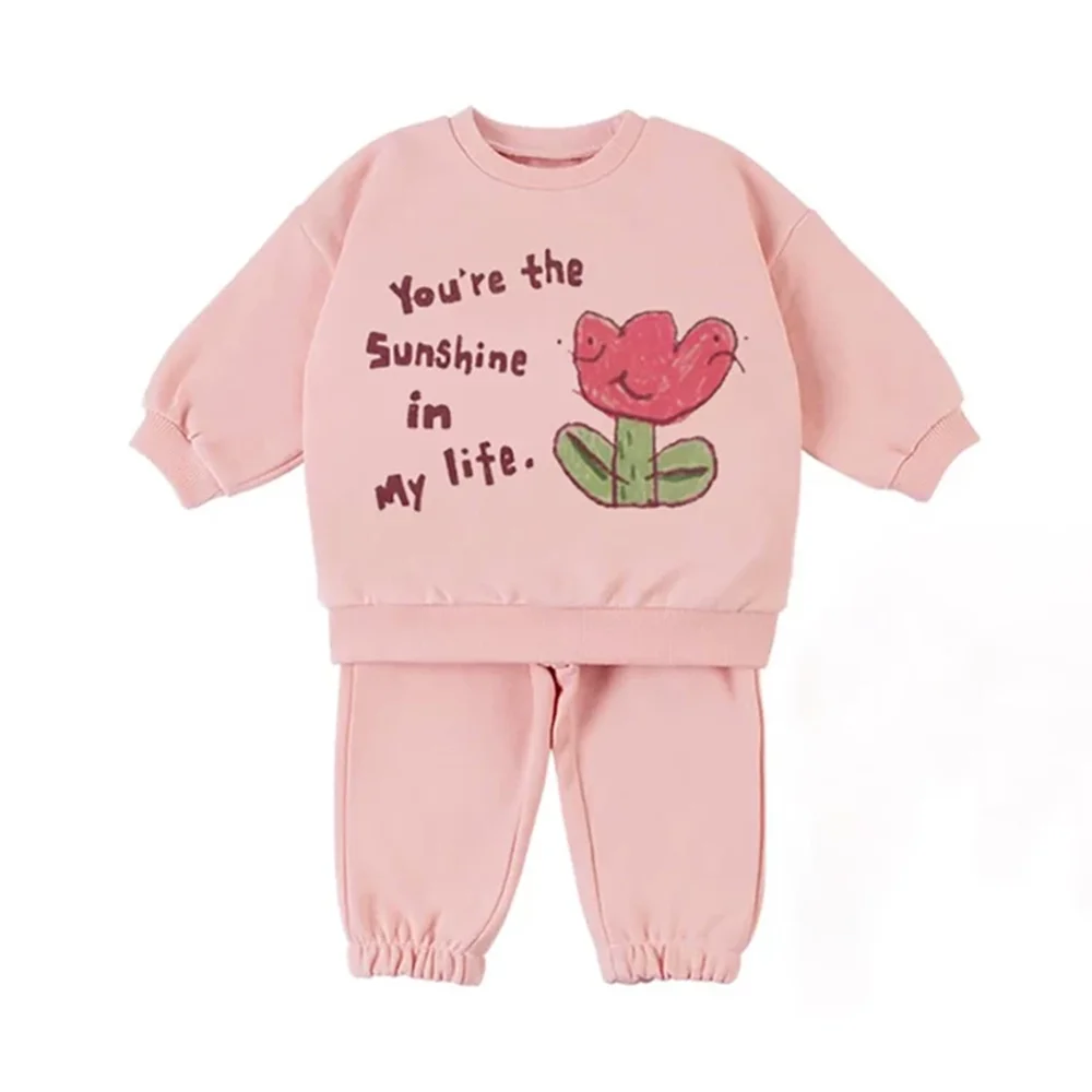 

Cute Newborn Girl Clothes Suits Cotton Fleece Long Sleeve Sweatshirt + Pant Autumn Winter Baby Boy Outfits