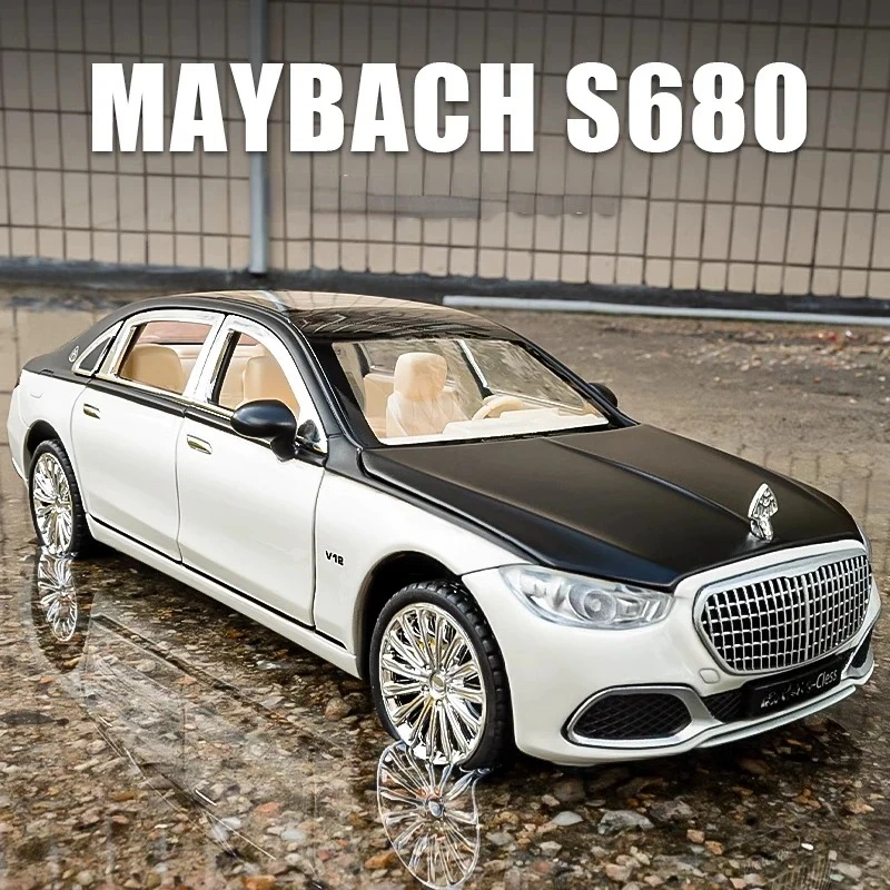 

1:24 S680 Alloy Car Model Sound And Light Pull Back Toy Car Die-Cast Boys Collection Decoration Gift