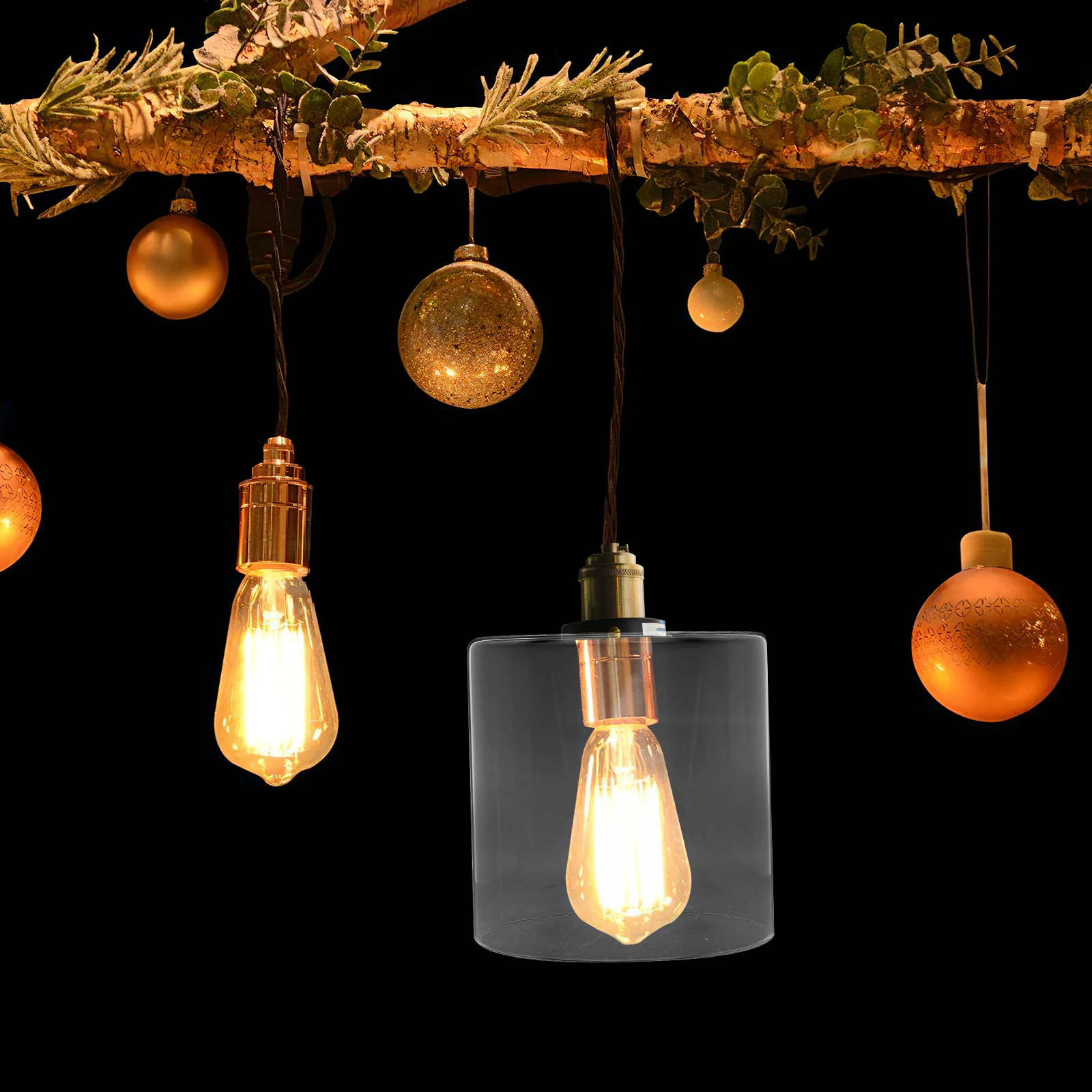 

Transparent Clear Glass Cylinder Lamp Shade Replacement Open Bottom Lipless E27 Pendant Chandelier Wall Sconce 5.89x5.89x5.70in