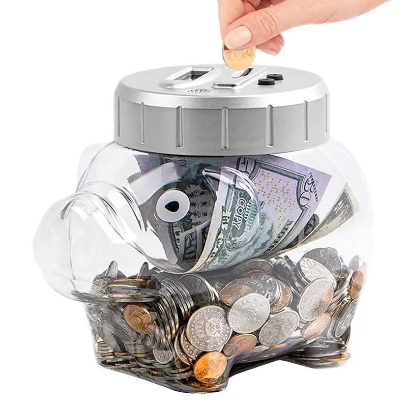 

Large pig Piggy Bank Intelligent voice Counting Coin Bank Bucket Coin Storage Jar Digital LCD Display for USD Cash Saving