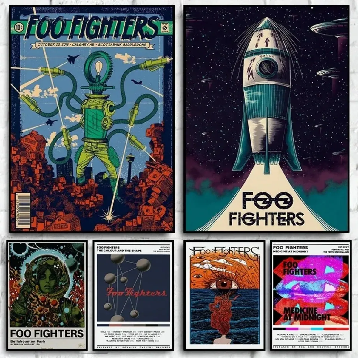 Foo Fighters Concert Album Posters Retro Band Medicine At Midnight Canvas Painting Print Wall Art Picture Living Room Home Decor
