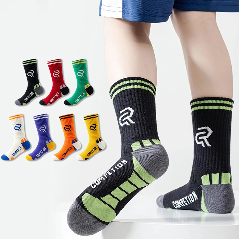 

Children's Basketball Sports Socks High Elasticity Mid Tube Sport Kids Socks Breathable Quick Dry Teenagers Training Socks